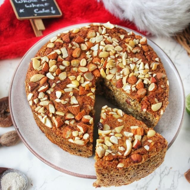 Gluten-Free Plum Cake - Rich Fruit & Nut Christmas Cake | Bangalore Only | Fruit Sweetened, Alcohol-free, Plant-based | 550g