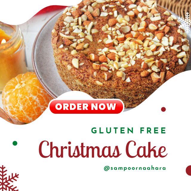 Gluten-Free Plum Cake - Rich Fruit & Nut Christmas Cake | Bangalore Only | Fruit Sweetened, Alcohol-free, Plant-based | 550g