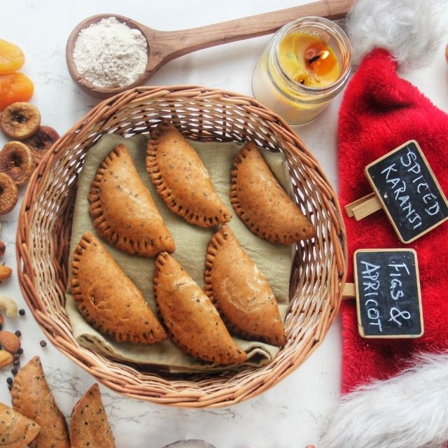 Spiced Figs and Apricot Stuffed Karanji | Made with Premium Dry Fruits & Nuts