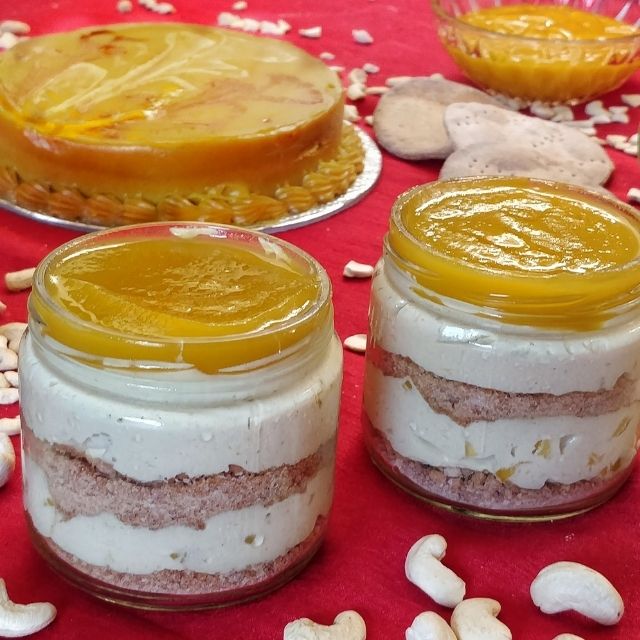 Mango and Cashew Cake-in-a-Jar 300ml | Summer Special | Gluten-free, Sugar-free, Mango Cake Jar, Sweetened with Dates