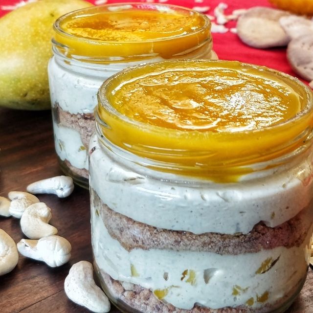 Mango and Cashew Cake-in-a-Jar 300ml | Summer Special | Gluten-free, Sugar-free, Mango Cake Jar, Sweetened with Dates