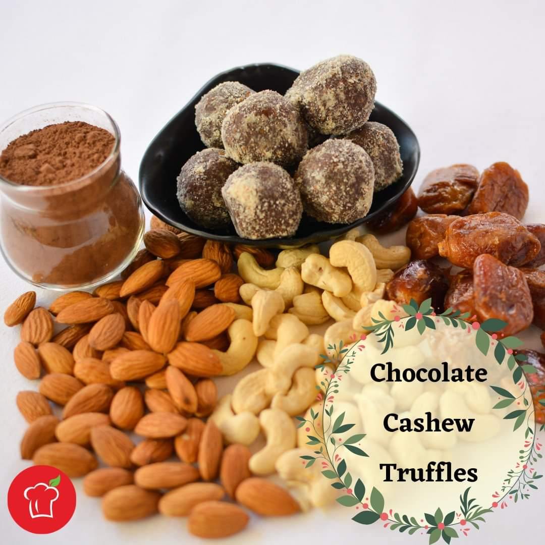Chocolate and Cashew Truffles (200g) - Sampoorna Ahara - Healthy Food, Food Delivery, Food Order Online, Healthy Snacks, Healthy Breakfast, Sourdough Breads, Sugar-free Desserts