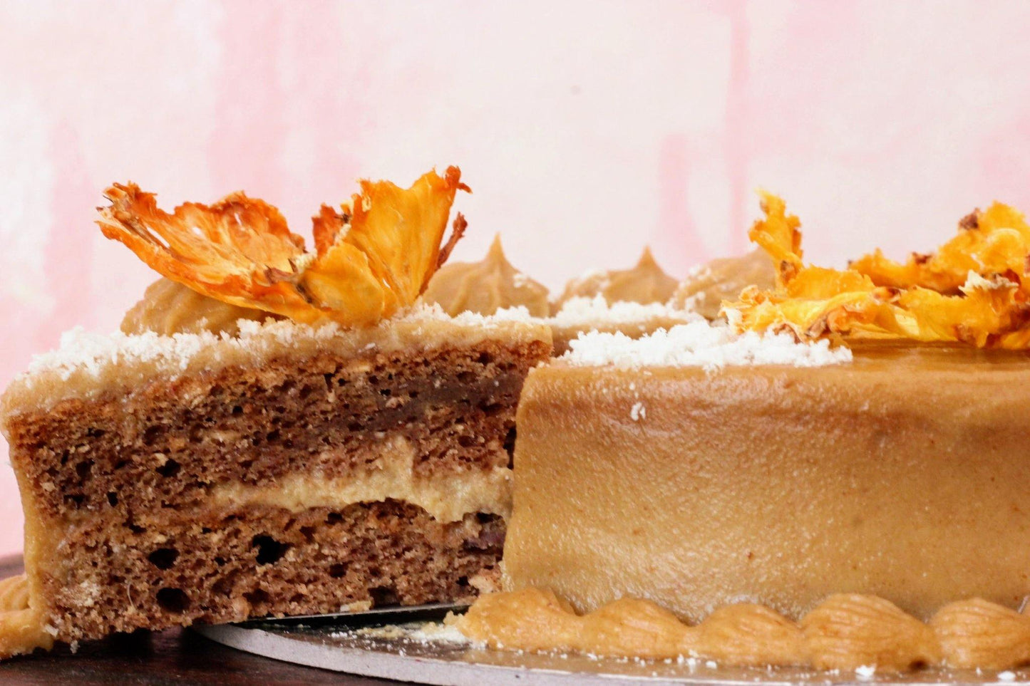 New! Punchy Pineapple, Cashew and Coconut Floral Cake - 600g - Sampoorna Ahara - Healthy Food, Food Delivery, Food Order Online, Healthy Snacks, Healthy Breakfast, Sourdough Breads, Sugar-free Desserts