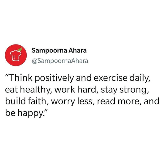 Simple Habits for a Fruitful Life | Sampoorna Ahara - Healthy Food, Tasty Food