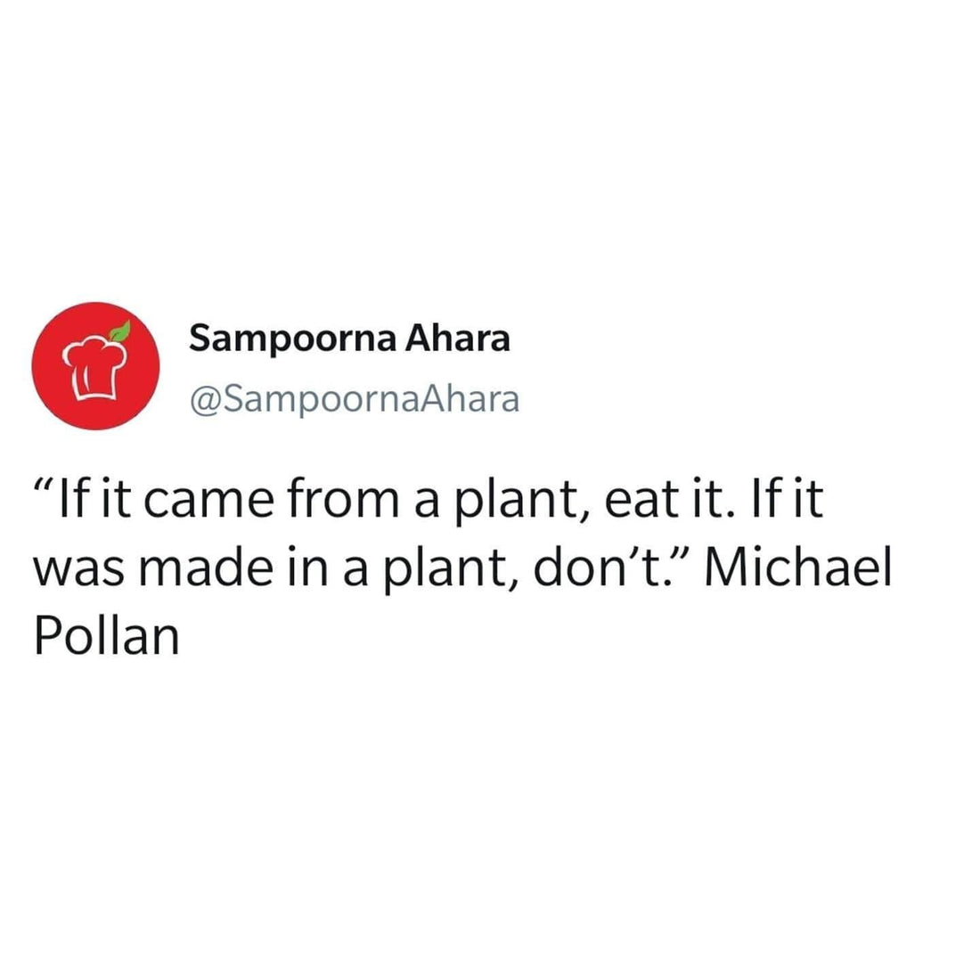 Something to think about as we start our week | Sampoorna Ahara - Healthy Food, Tasty Food