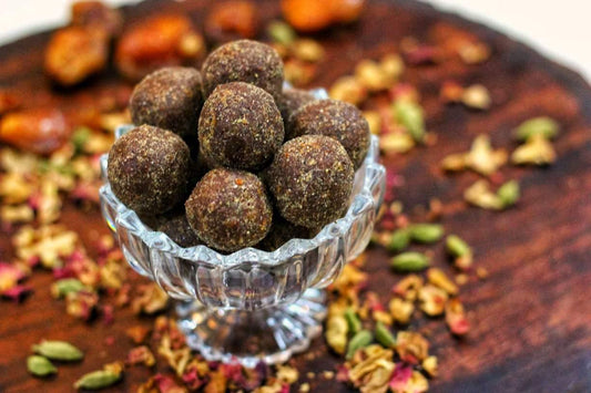 Flaxseed B12 Laddu - Sampoorna Ahara - Healthy Food, Food Delivery, Food Order Online, Healthy Snacks, Healthy Breakfast, Sourdough Breads, Sugar-free Desserts